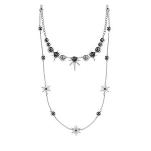 NEW Swarovski Classic Layered Crystal Grey Pearl Necklace